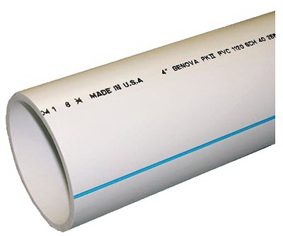 PVC DWV Pipe, Schedule 40, 4-In. x 2-Ft.