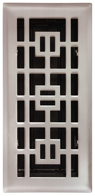 Floor Register,  Satin Nickel, 4 x 12-In.