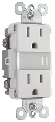 LED Night Light, Auto-On, Light Almond, 15-Amp