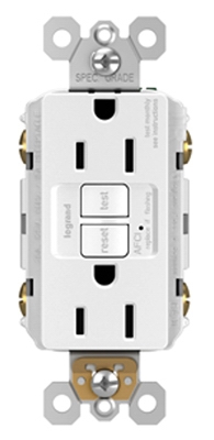 AFCI Receptacle, White, 15-Amp