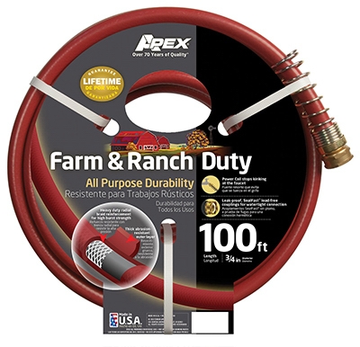 Garden Hose, Farm & Ranch Duty, 450 PSI, Dark Red, 3/4-In. x 100-Ft.