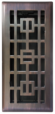Floor Register,  Oil-Rubbed Bronze, 4 x 10-In.
