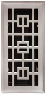 Floor Register,  Satin Nickel, 4 x 10-In.