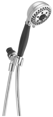 H2Okinetic 5-Spray Handheld Showerhead, Chrome with Rubber Grip