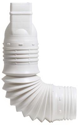 Flex-A-Spout Down Spout Adaptor, White, 2 x 3-In.