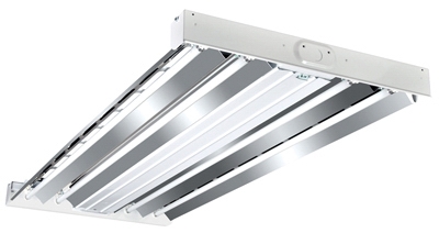 Metalux F Bay Fluorescent Light Fixture, T5, 4-Lamp, 2 x 4-Ft.