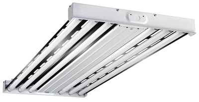 Metalux F Bay Fluorescent Light Fixture, T5, 6-Lamp, 2 x 4-Ft.