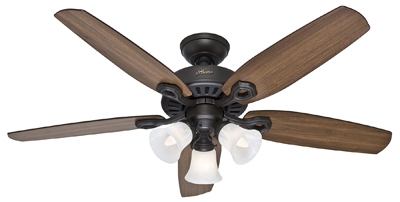 Builder Plus Ceiling Fan with Light, Bronze, 5 Blades,  52-In.