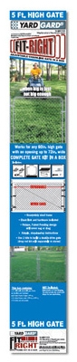 Chain Link Fit Right Gate Kit, Silver Metallic, Adjustable, 5-Ft.