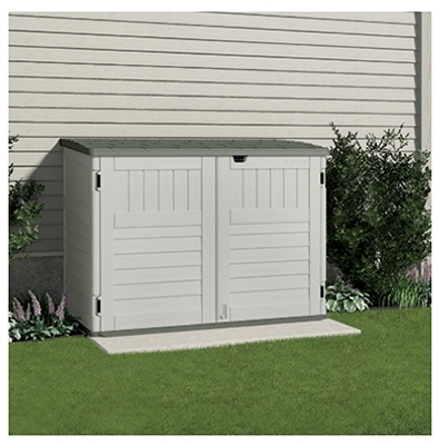 Storage & Garbage Can Shed, Resin, Holds Two 96-Gal. Containers, 70-Cu. Ft.