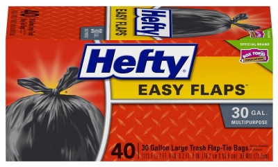 Easy Flap 40-Count 30-Gallon Black Large Trash Bag