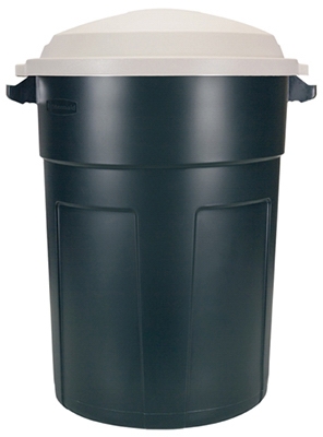 Roughneck 32-Gallon Plastic Trash Can With Lid