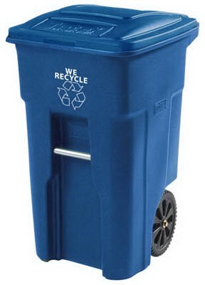 Recycle Cart, Blue, Wheeled, 32-Gal.