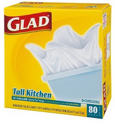 Tall Kitchen Garbage Bags, White, 13-Gal., 80-Ct.