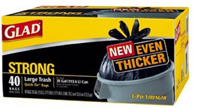 Outdoor Trash Bags, Black, Quick Tie, 30-Gal., 40-Ct.