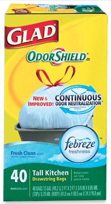 Tall Kitchen Bags, Odor Shield, Drawstring, 40-Ct., 13-Gal.