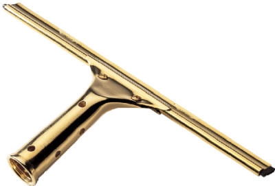 Window Squeegee, Brass, 18-In.
