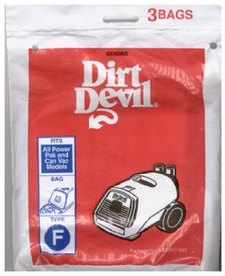 Dirt Devil Style  inchF inch Canister Vacuum Bags, 3-Pack