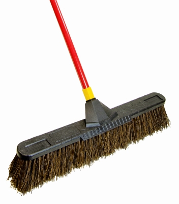 Super Bulldozer Push Broom, Rough Surface, Palmyra Bristles, 24-In.