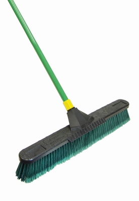 Super Bulldozer Push Broom, Indoor/Outdoor, Green, 24-In.