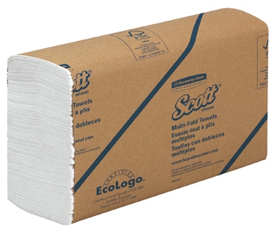 Folded Hand Towels, White, 1-Ply, 250-Ct., 16-Pk.