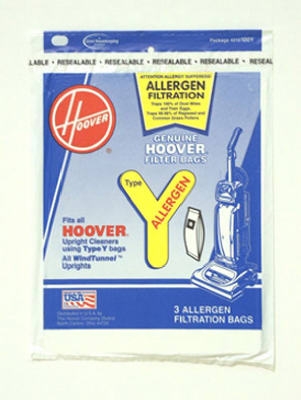 Hoover Style  inchY inch WindTunnel Allergen Filtration Vacuum Bags, 3-Pack