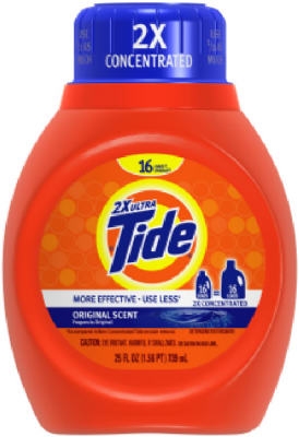 2X Ultra Liquid Detergent, Regular Scent, 25-oz.