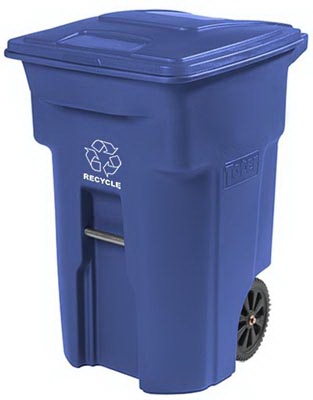 Recycle Cart, Blue, Wheeled, 64-Gal.
