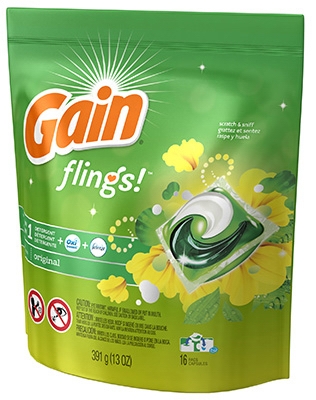 Flings Detergent Plus Oxi Boost, Original Scent, 16-Ct.
