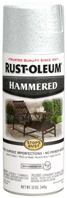 Stops Rust Spray Paint, White Hammered, 12-oz.