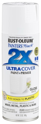 Painter's Touch 2X Spray Paint, Gloss White, 12-oz.