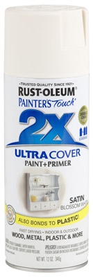 Painter's Touch 2X Spray Paint, Satin Blossom White, 12-oz.