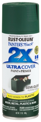 Painter's Touch 2X Spray Paint, Semi-Gloss Hunter Green, 12-oz.