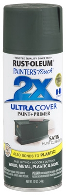 Painter's Touch 2X Spray Paint, Satin Hunt Club Green, 12-oz.