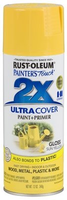 Painter's Touch 2X Spray Paint, Gloss Sun Yellow, 12-oz.