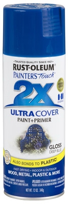 Painter's Touch 2X Spray Paint, Gloss Deep Blue, 12-oz.