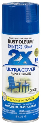 Painter's Touch 2X Spray Paint, Gloss Brilliant Blue, 12-oz.