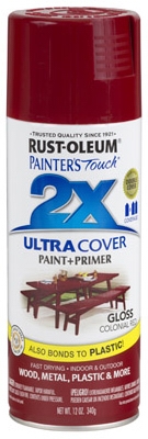 Painter's Touch 2X Spray Paint, Gloss Colonial Red, 12-oz.