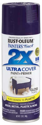 Painter's Touch 2X Spray Paint, Gloss Purple, 12-oz.