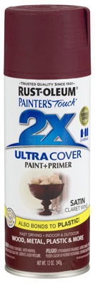 Painter's Touch 2X Spray Paint, Satin Claret Wine, 12-oz.