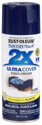 Painter's Touch 2X Spray Paint, Gloss Navy Blue, 12-oz.