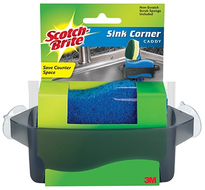 Kitchen Sink No-Scratch Sponge & Corner Caddy