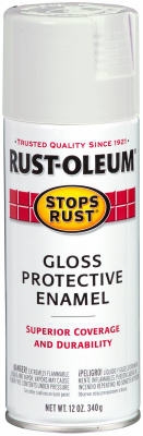 Stops Rust Spray Enamel, White Gloss, 12-oz.