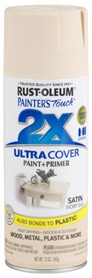 Painter's Touch 2X Spray Paint, Satin Ivory, 12-oz.