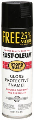 Stops Rust Spray Enamel, Black Gloss, 16-oz. Bonus