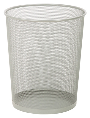Metal Wastebasket, Silver Mesh, Round, 4.8-Gal.