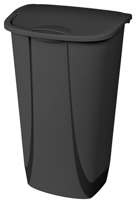 Kitchen Wastebasket, Swing Top, Black, 11-Gal.