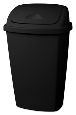 13.2 Gallon / 50 Liter Swing Top Wastebasket - Black