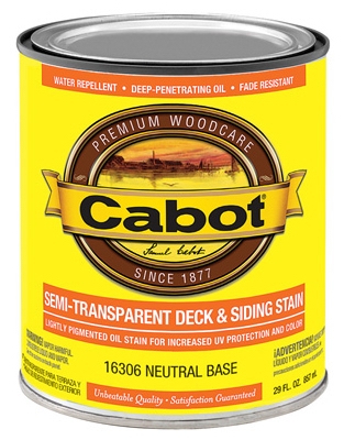 Semi-Transparent Deck & Siding Stain, Neutral Base, 1-Qt.