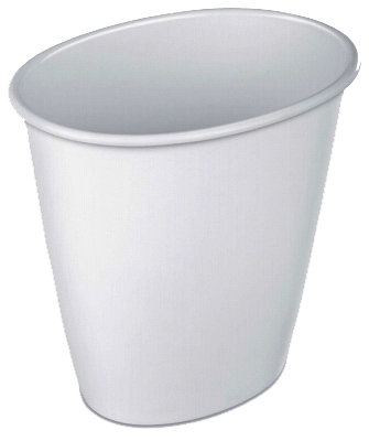1.5 Gal White Oval Vanity Wastebasket